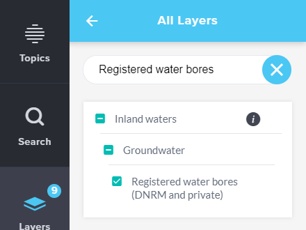 Select Registered water bore